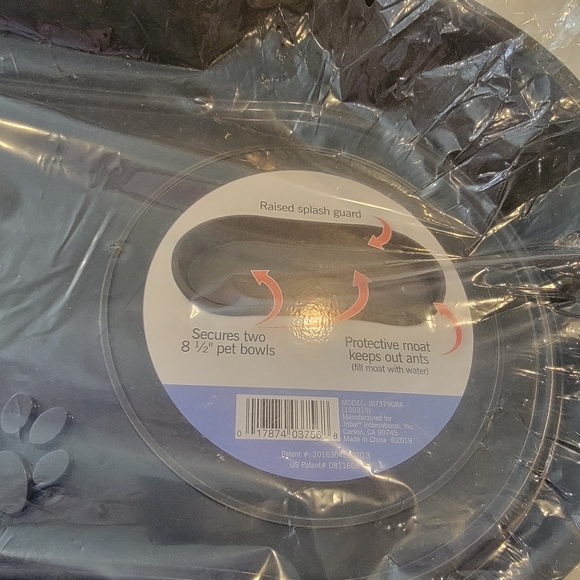 Pet Parade Dog Tray Non-Skid Gray New! Dog Bowl Trays - Picture 6 of 7